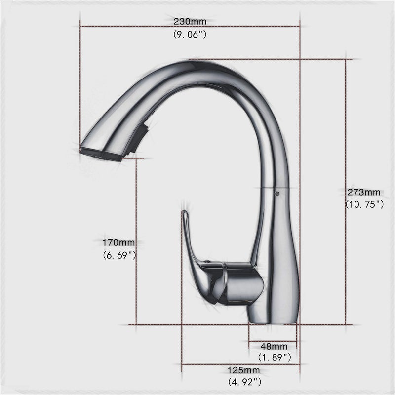 Beelee Professional High-Arc Kitchen Faucet Brushed Nickel, Sink Mixer Faucet with 360 Â° Rotation Pull Out Swivel Spout,Single Handle Dual Function Sprayer, Nickel Brushed,BLSS1749N - Image 2